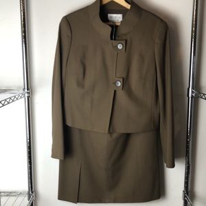 WORTH Dark Olive Green Suit.